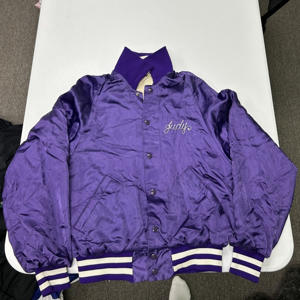 Don Alleson Athletic Varsity Jacket Mens Small Purple Gates Pro Shop Satin H1